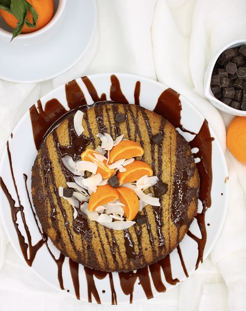 Coconut Cake with Chocolate Drizzle
