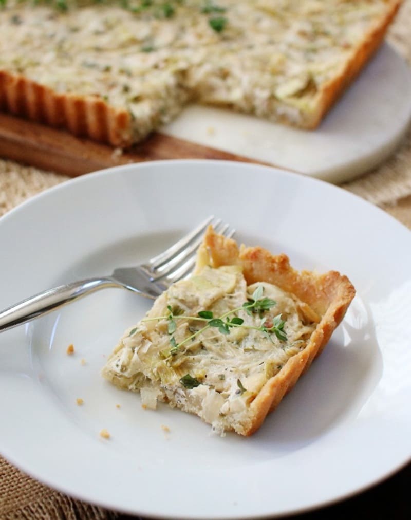 Leek and onion tart