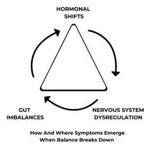 Midlife stress-gut-hormone loop